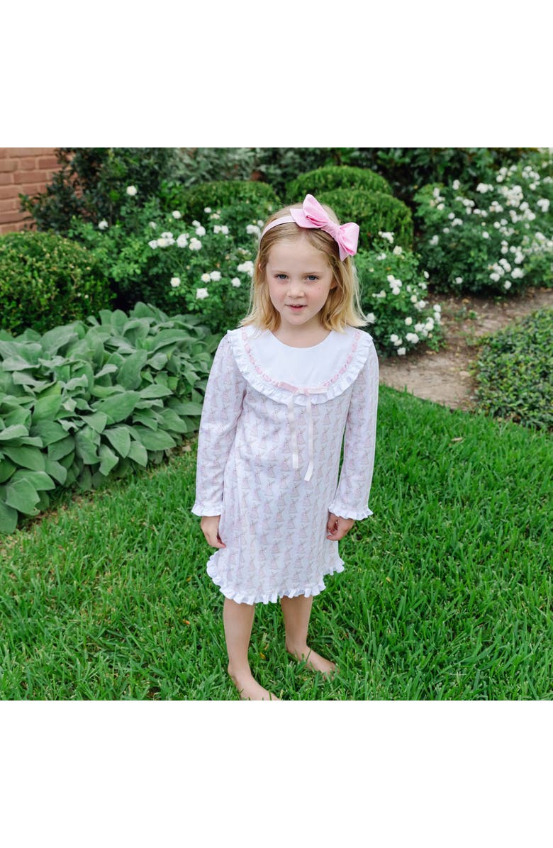 Lila and Hayes Emersyn Lace Trim Dress, Alternate, color, Easter Bunnies Pink
