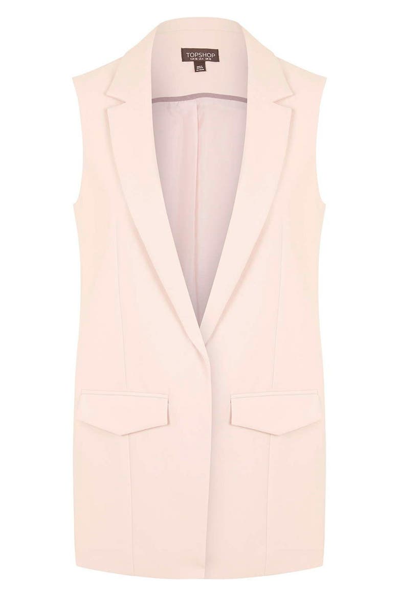 'Holly' Sleeveless Jacket, Alternate, color, LIGHT PINK