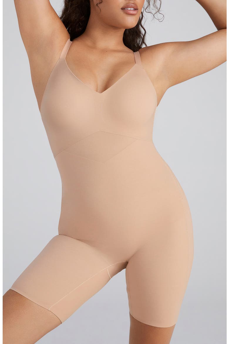 Mid Thigh Bodysuit, Main, color, SAND