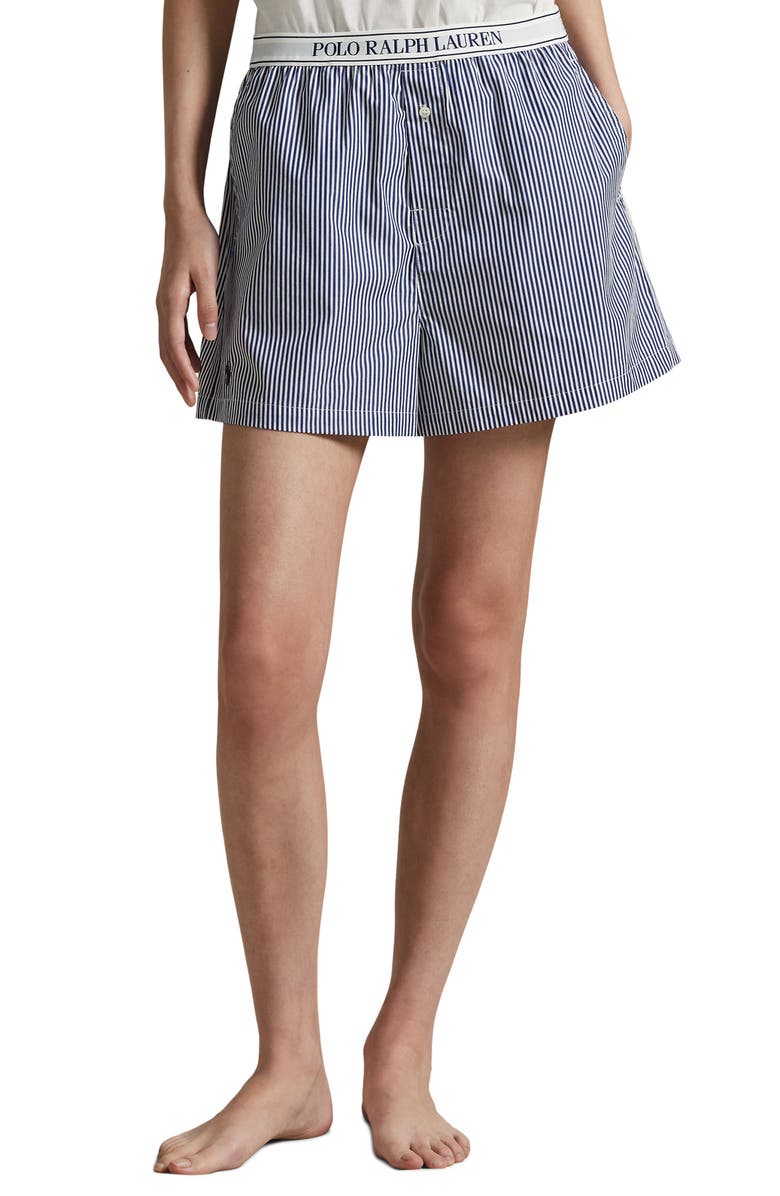 Polo Ralph Lauren Assorted 2-Pack Cotton Boxer Pajama Shorts, Alternate, color, Hydrangea/ Beacon Blue