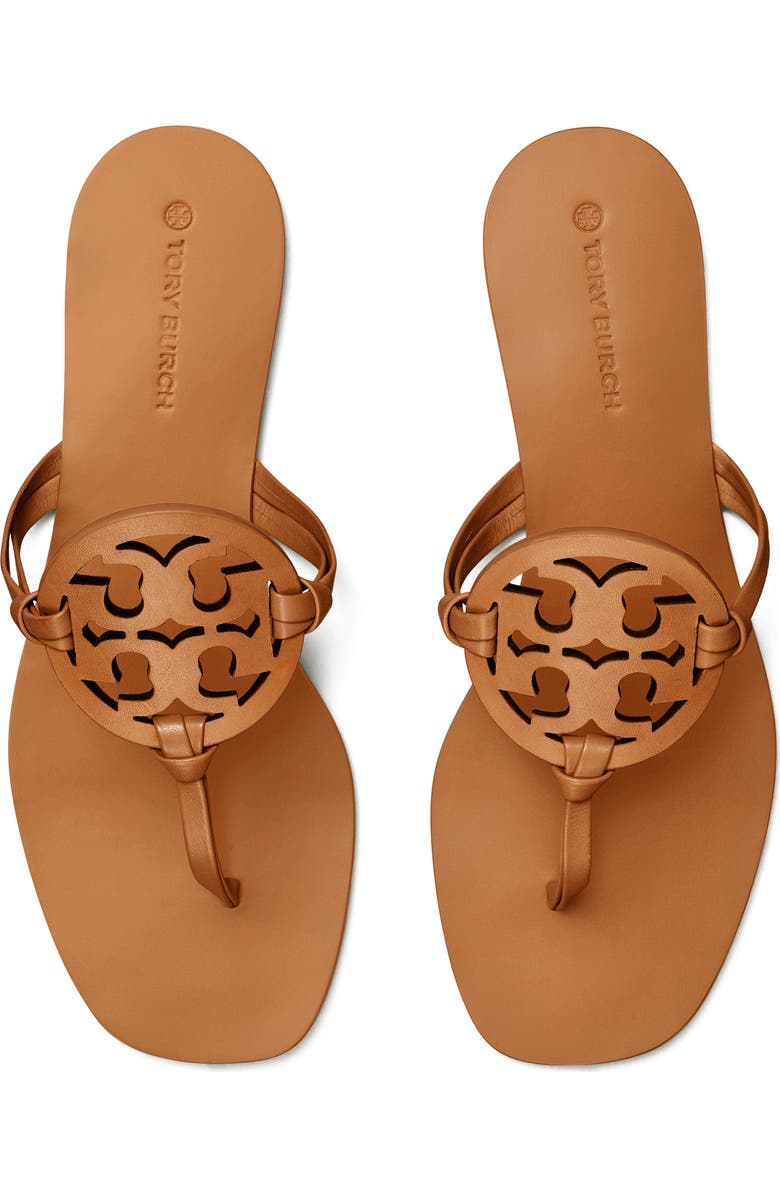 Tory Burch Miller Square Toe Sandal, Alternate, color, Caramel Corn