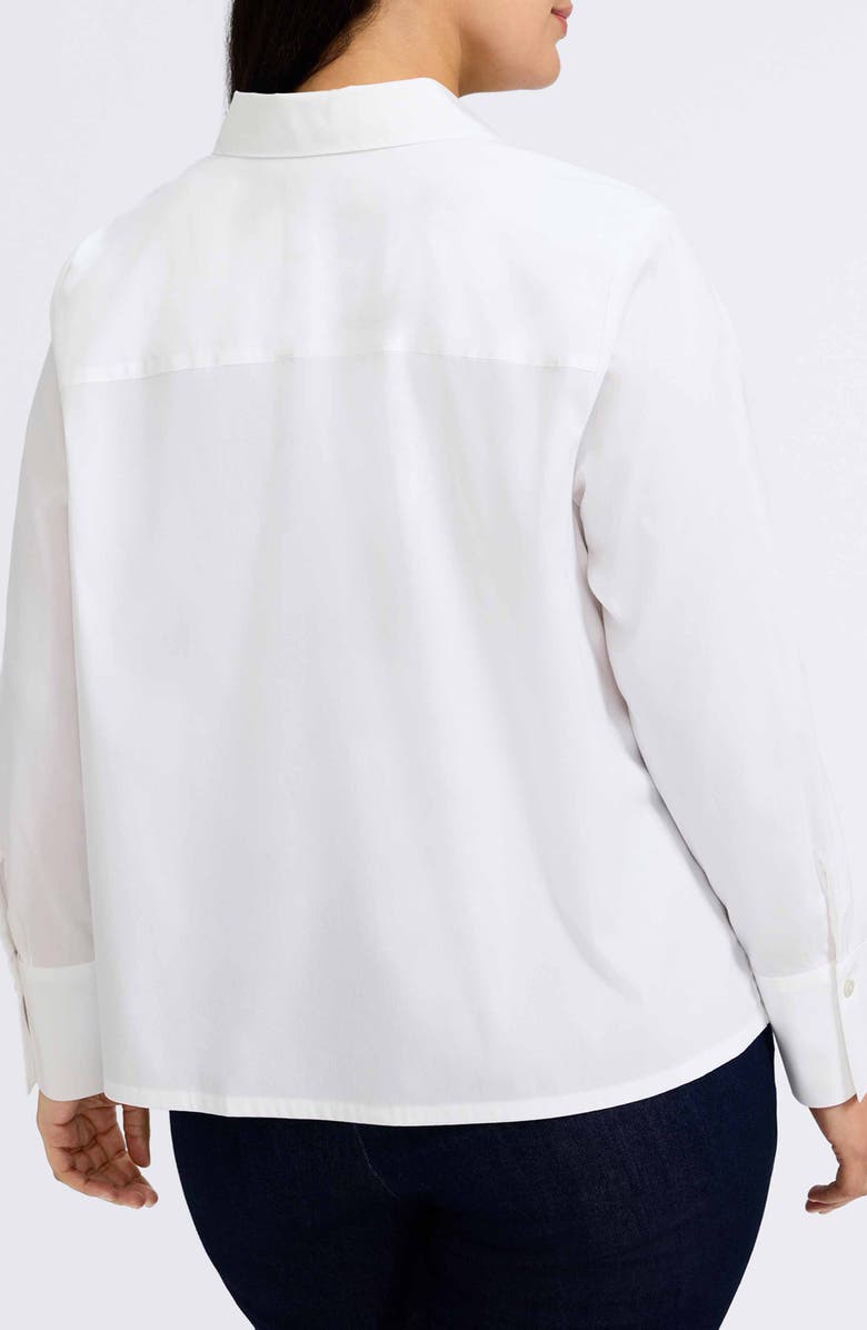 Foxcroft Bella Solid Popover Top, Alternate, color, White