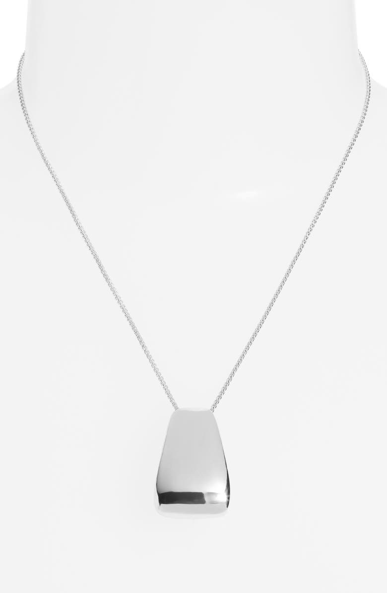 Open Edit Box Chain Pendant Necklace, Alternate, color, Silver
