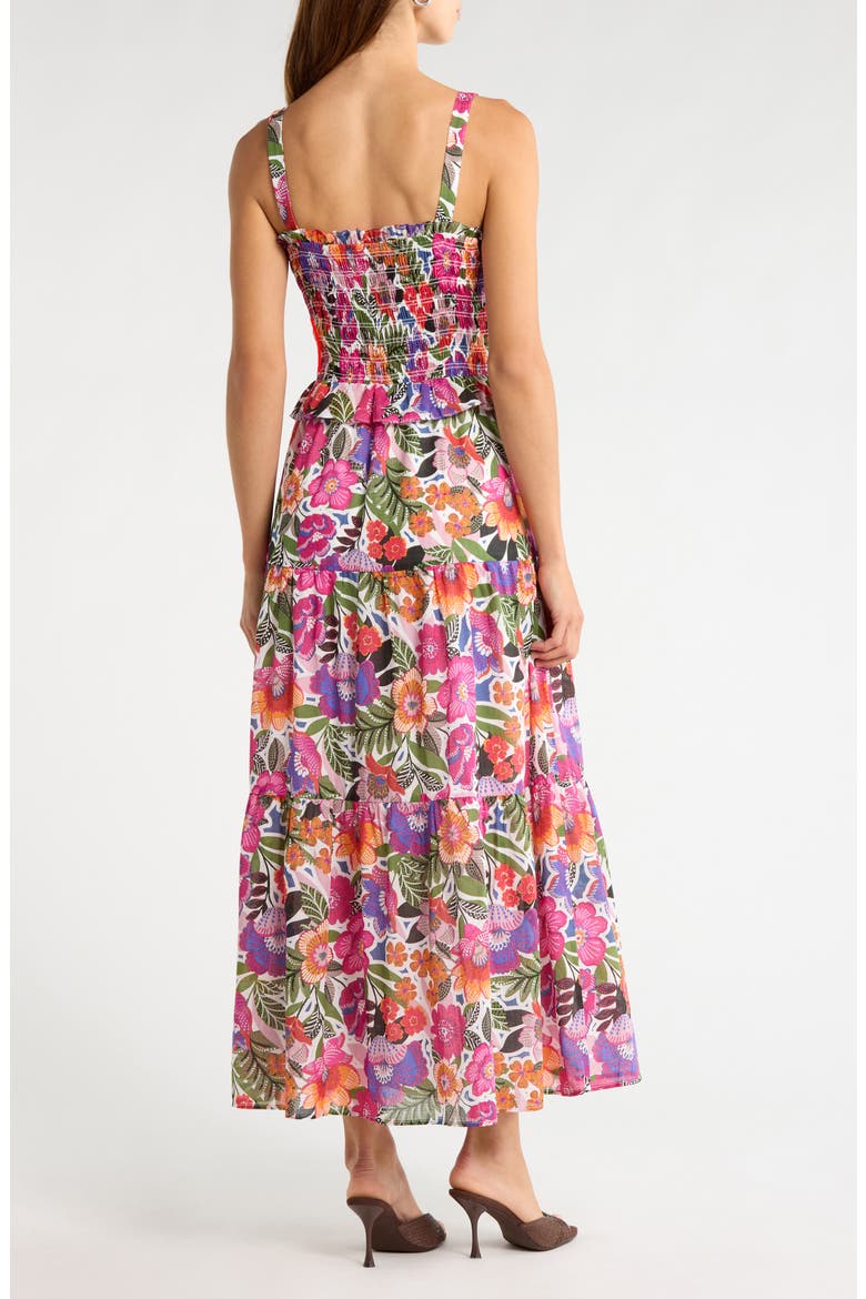 Rendal Floral Smock Midi Sundress, Alternate, color, FLORAL-MULTI