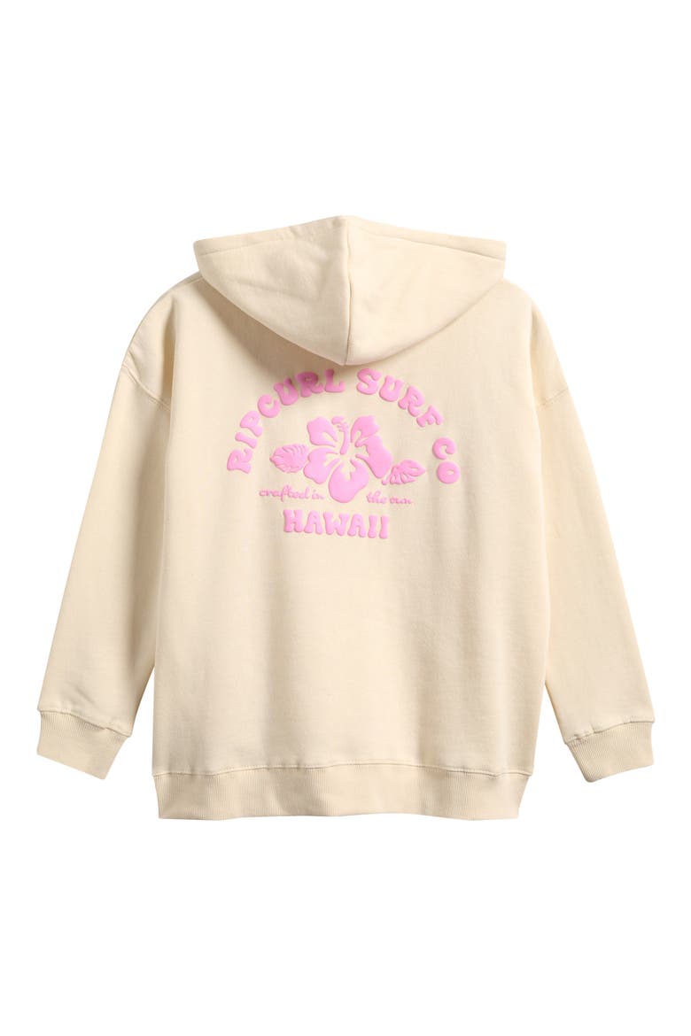 Kids' Hibiscus Heat Hawaii Hoodie, Alternate, color, BONE