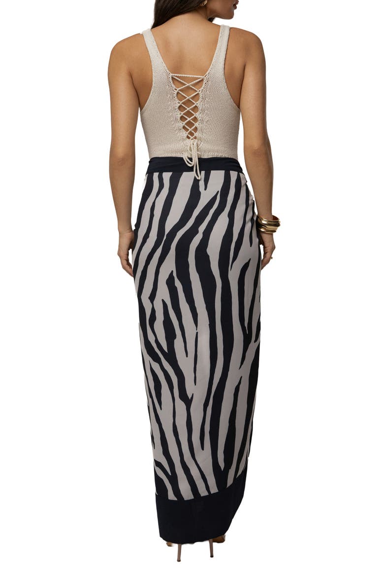 Wild Current Sarong, Alternate, color, Navy Zebra