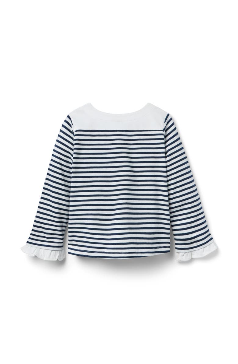 Janie and Jack Striped Bell Sleeve Top, Alternate, color, White
