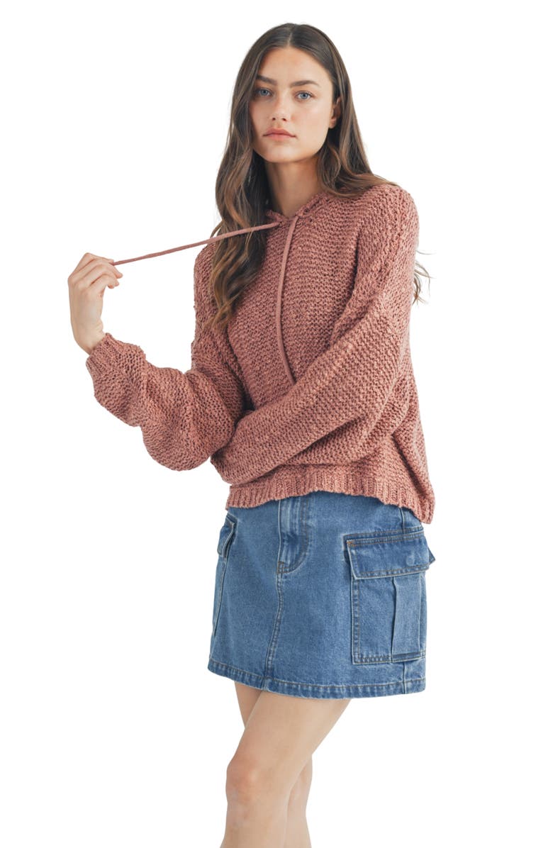 WISHLIST Textured Metallic Hoodie, Alternate, color, Rose