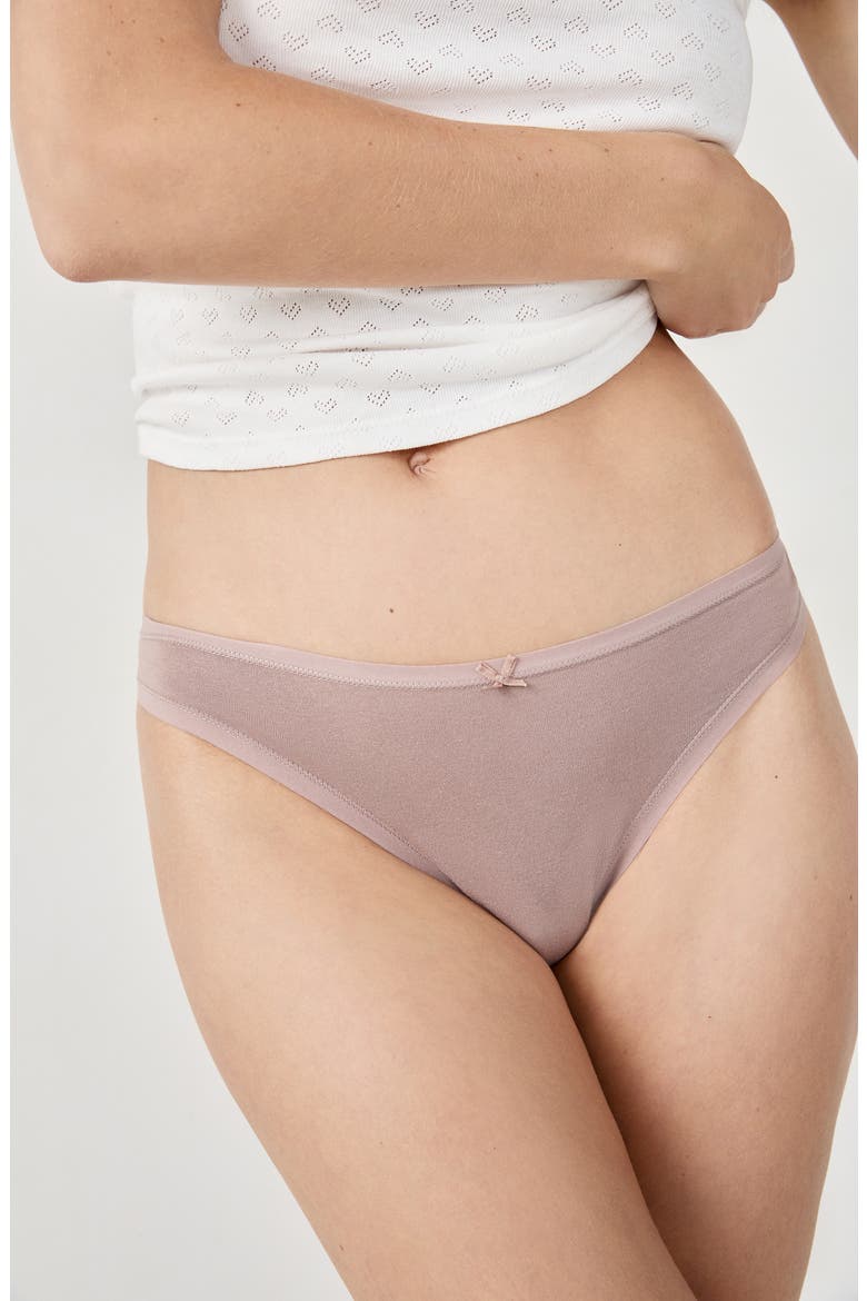 Jack 3-Pack Cotton Thongs, Alternate, color, TAUPE