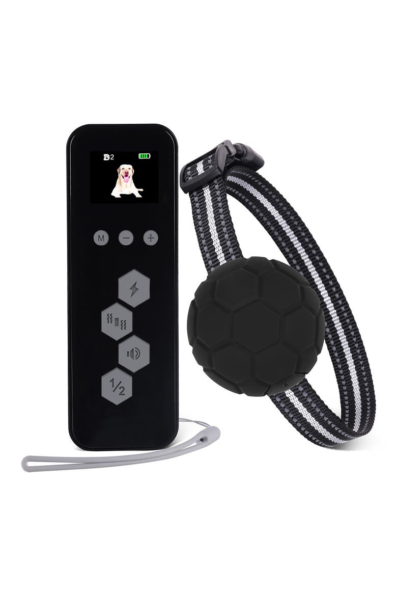 Howless LED 1-to-2 Dog 1,200 Foot Range 7-Level Vibration and Sound Training Dog Collar, Main, color, BLACK