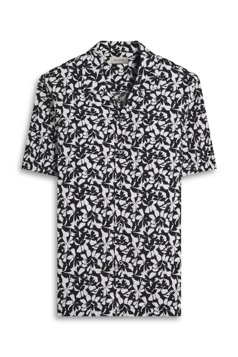 Jackson Print Camp Shirt, Alternate, color, BLACK