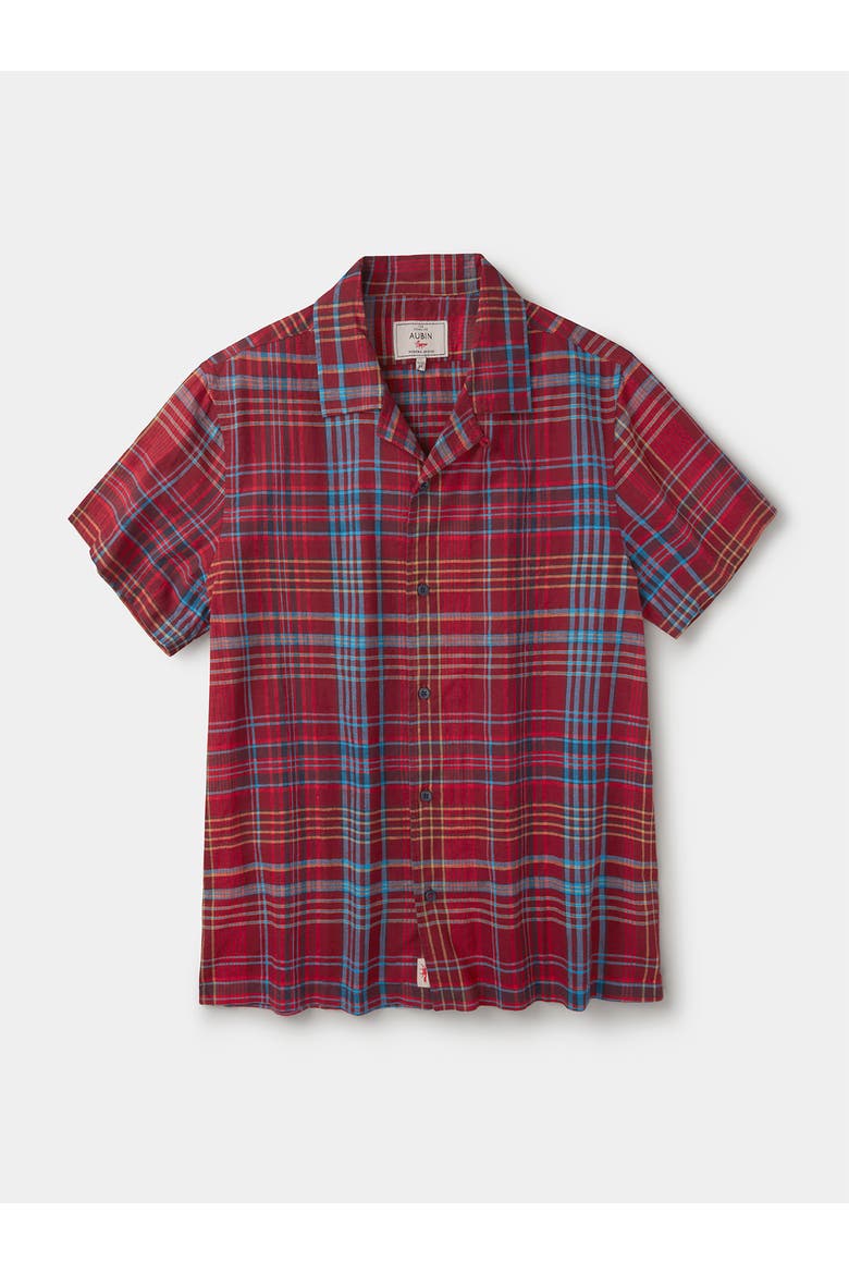 Abbots Cuban Collar Shirt, Alternate, color, Red Check