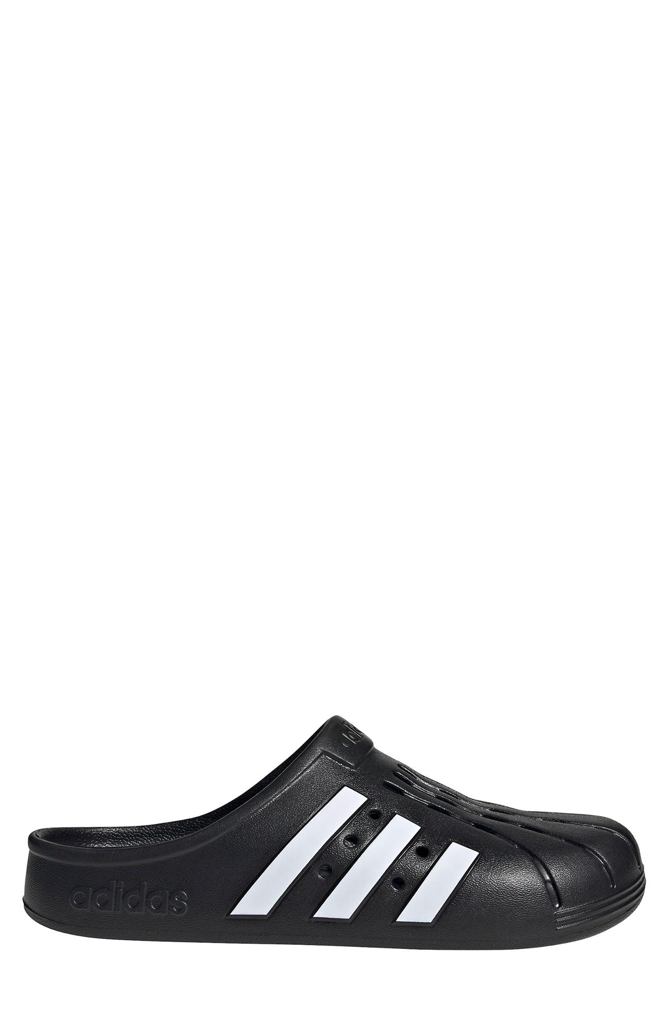 adidas Adilette Clog Sandal, Alternate, color, Core Black/ White/ Core Black