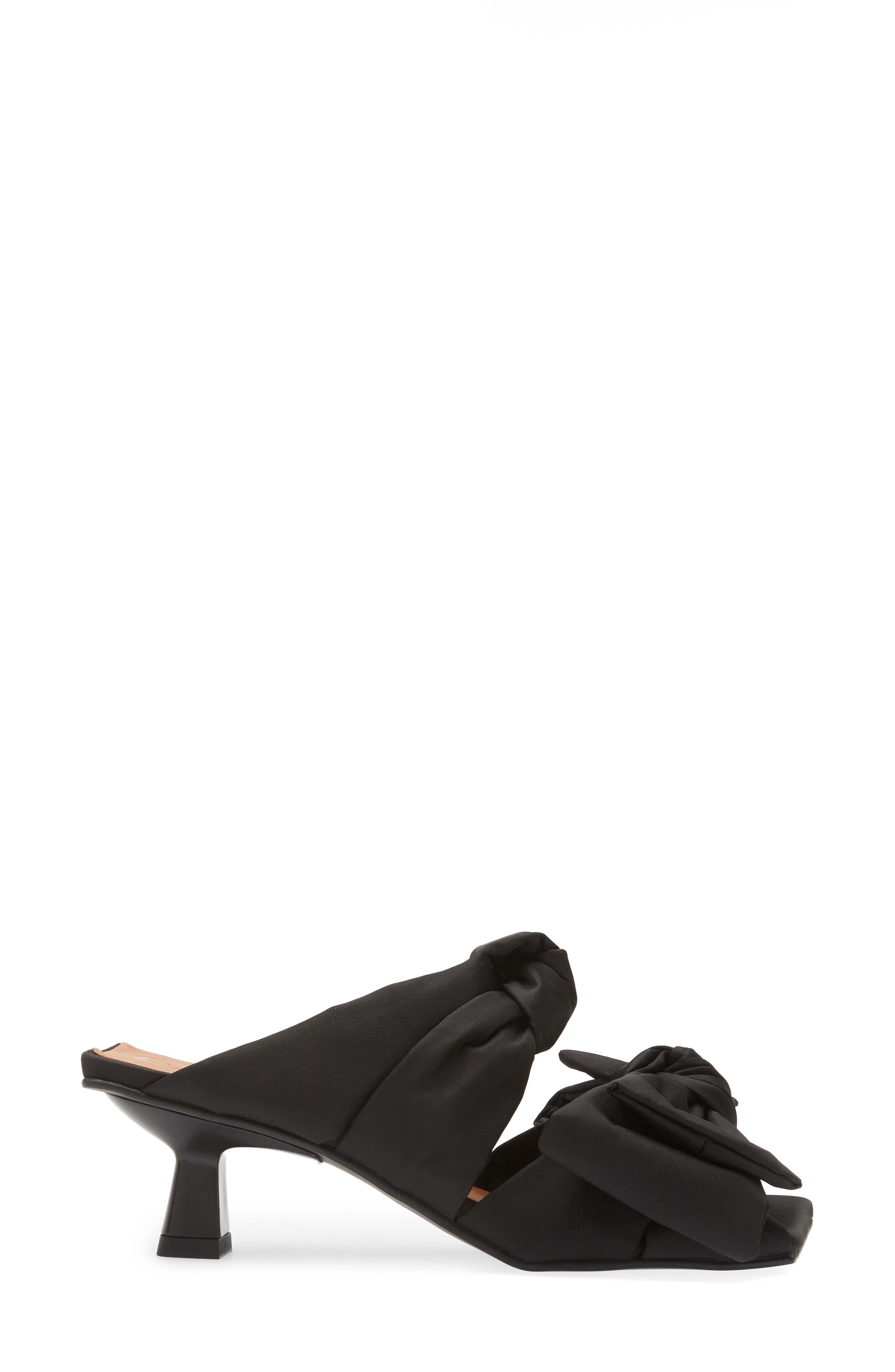 Soft Bow Kitten Heel Sandal, Alternate, color, BLACK