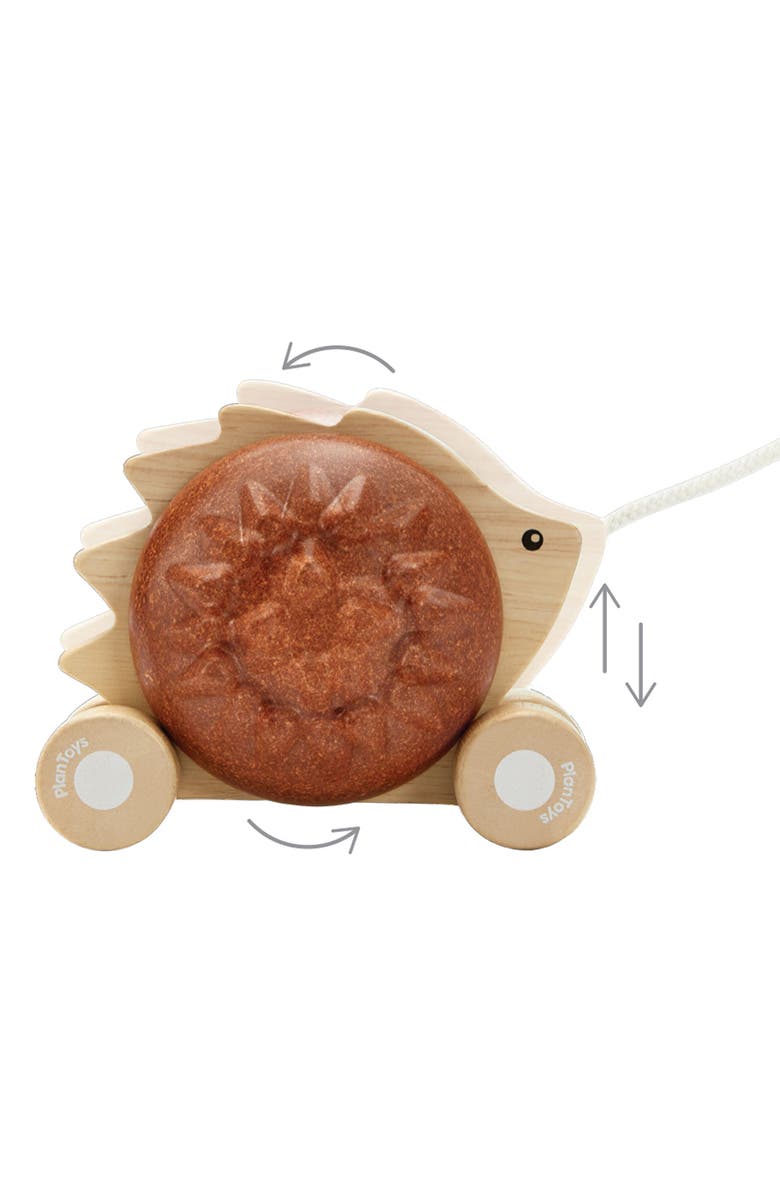 PlanToys<sup>®</sup> Hedgehog Pull Along Toy, Alternate, color, Brown