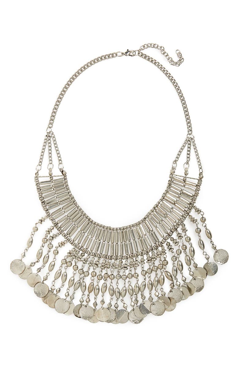 Stephan & Co. Bead Fringe Collar Statement Necklace, Main, color, 