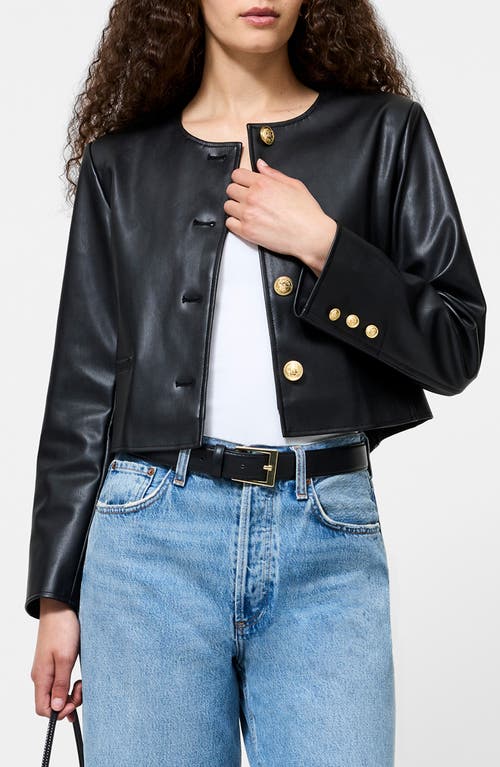 French Connection Dessa Crop Faux Leather Jacket In Black