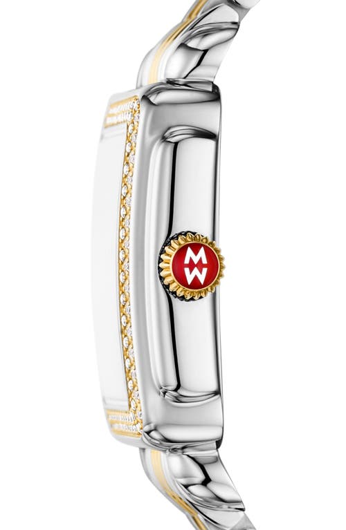 Michele Mid Deco Madison Limited Edition Two-tone 18k Gold Plate Diamond Bracelet Watch, 29mm X 31mm In Two Tone