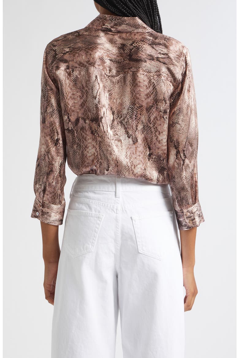 Dani Snake Print Silk Button-Up Top, Alternate, color, MV MULTI WESTERN SNAKE PRINT