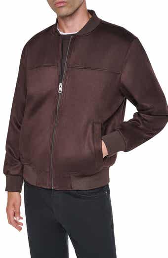 Faux Suede Bomber Jacket