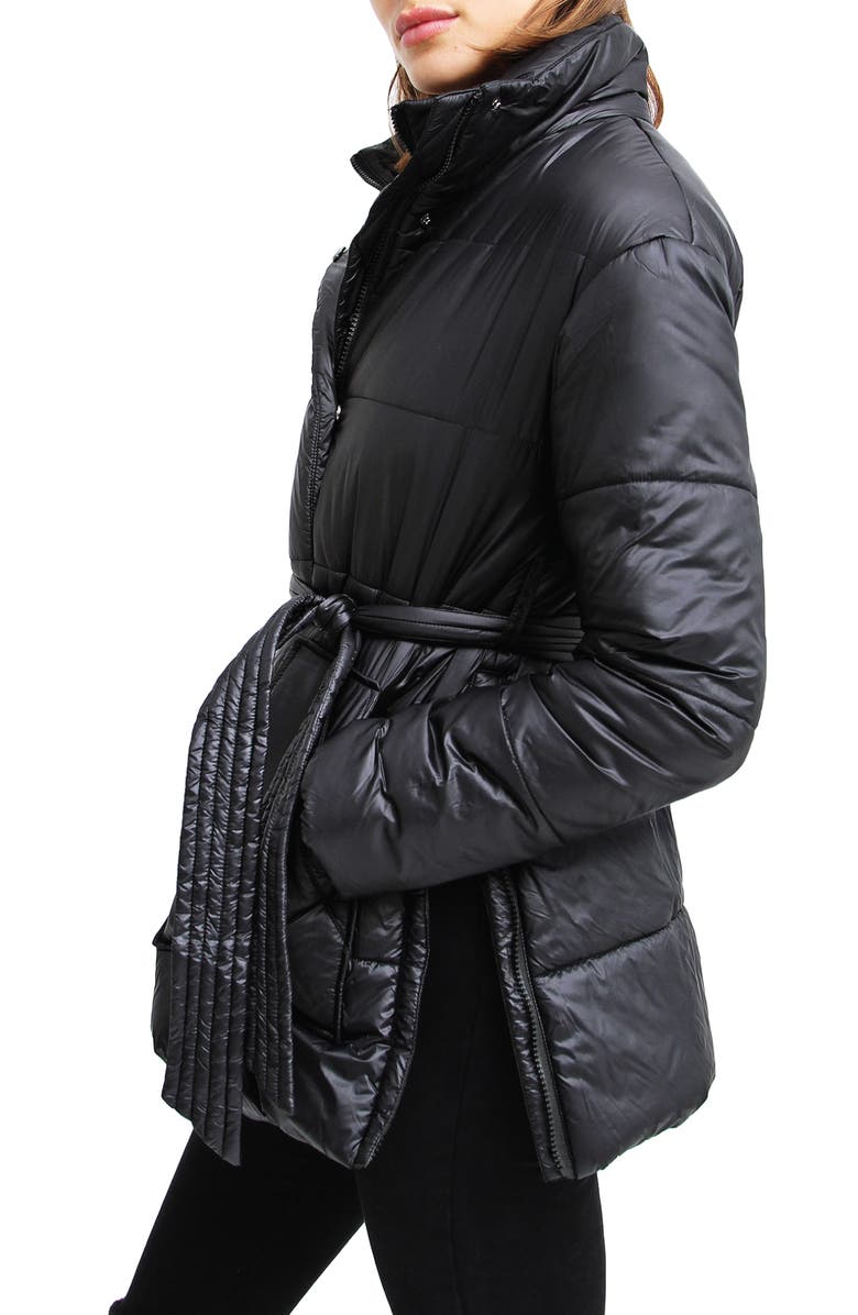 Belle & Bloom Moonrise Belted Puffer Jacket, Alternate, color, Black