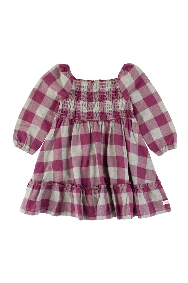 Girls Long Sleeve Smocked Ruffle Hem Dress, Main, color, Hartford Plaid