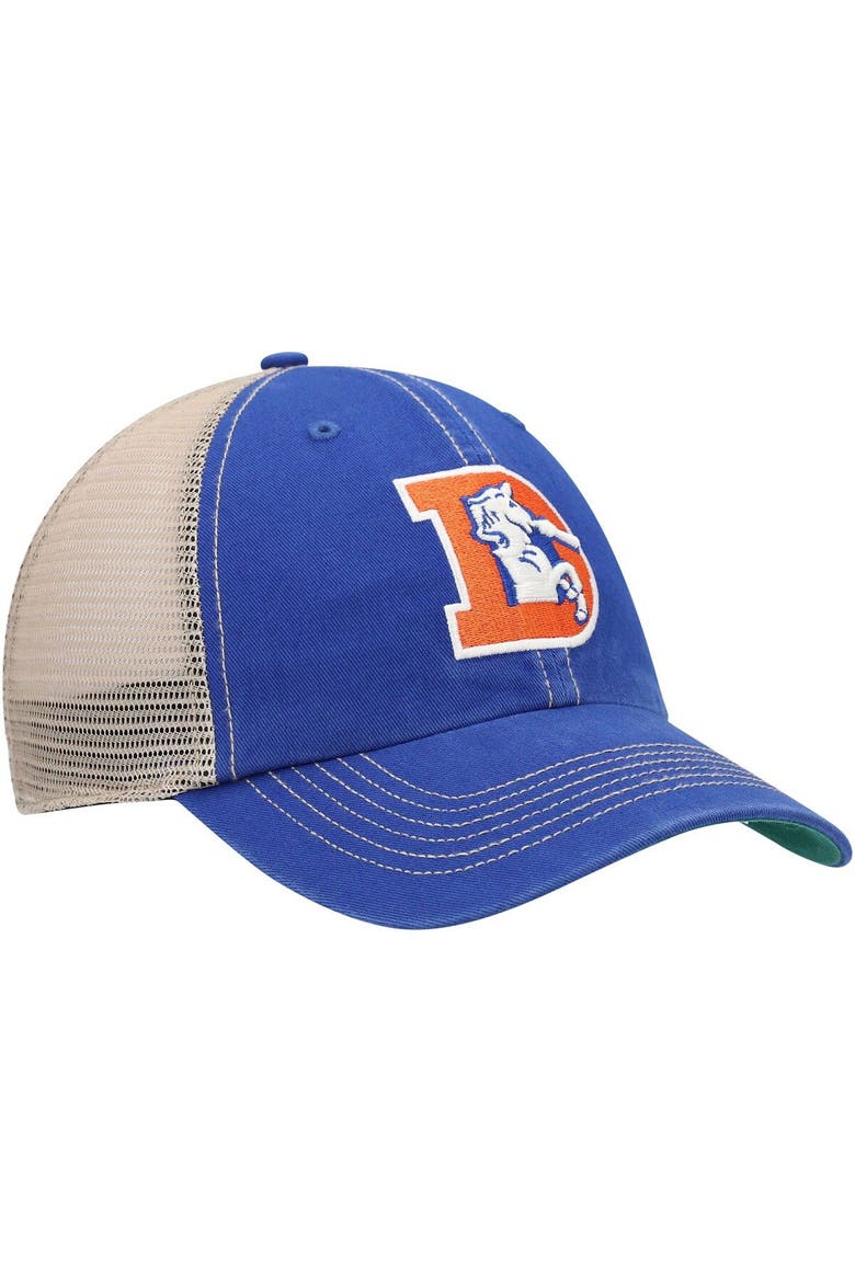 Men's '47 Royal/Natural Denver Broncos Legacy Trawler Trucker Clean Up Snapback Hat, Alternate, color, Royal