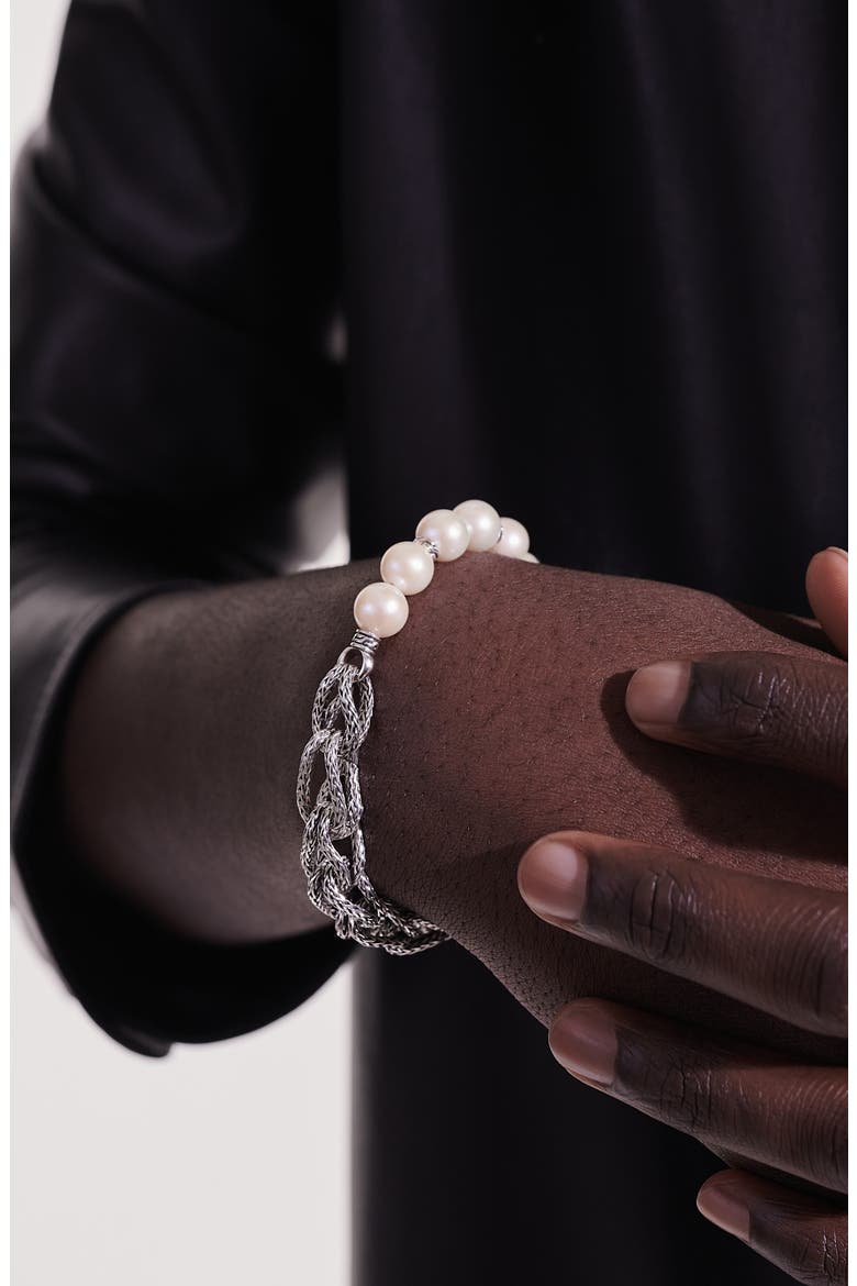 Surf Bracelet, Silver, Pearls, 10.5mm, Alternate, color, SILVER