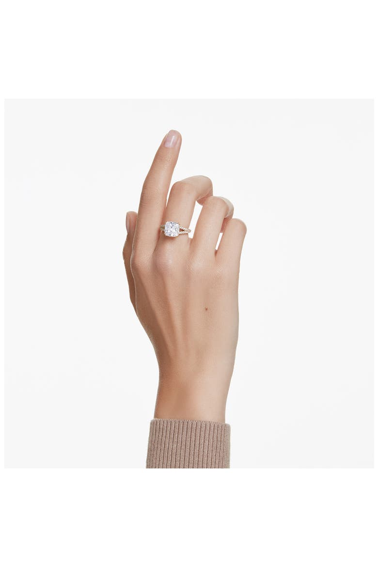 Stilla Crystal Cocktail Ring, Alternate, color, WHITE/ GOLD