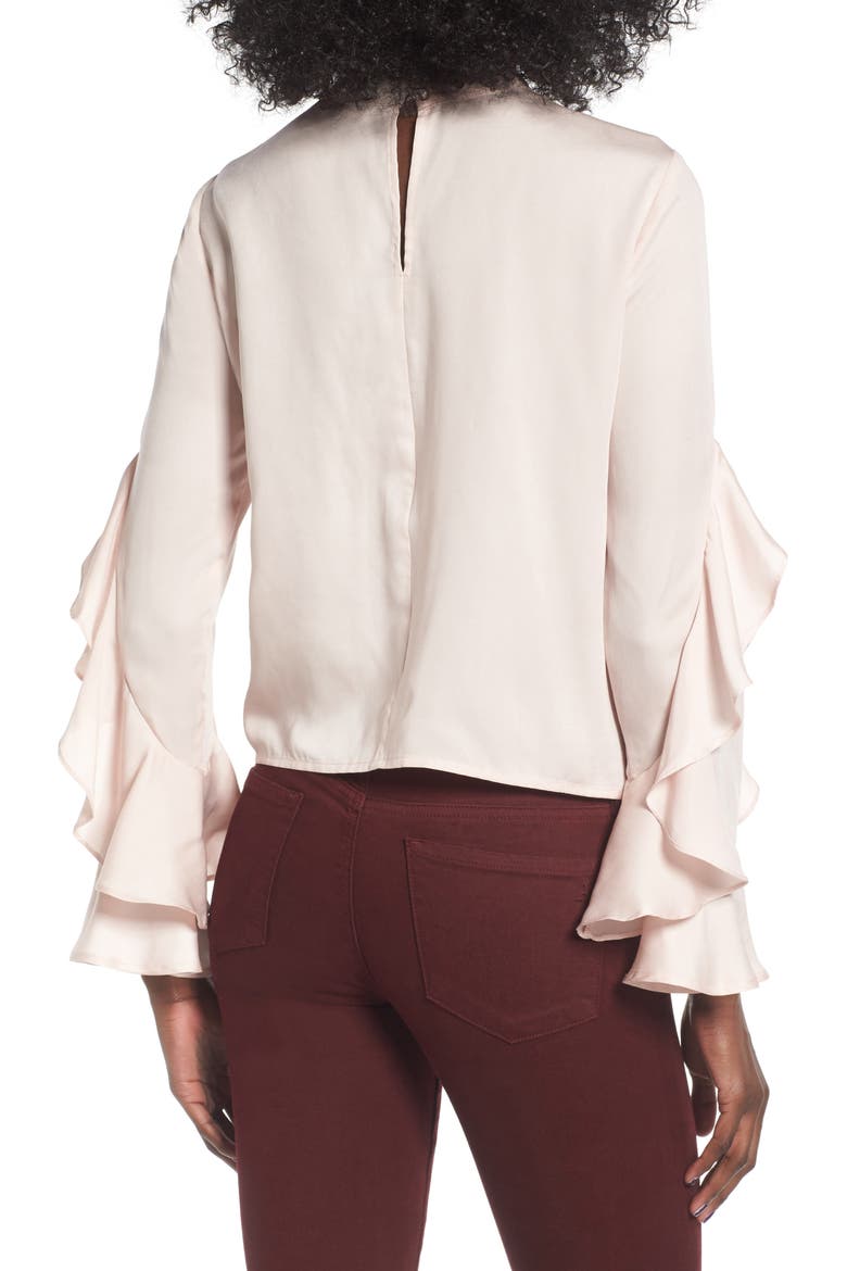 Ruffle Sleeve Blouse, Alternate, color, BLUSH