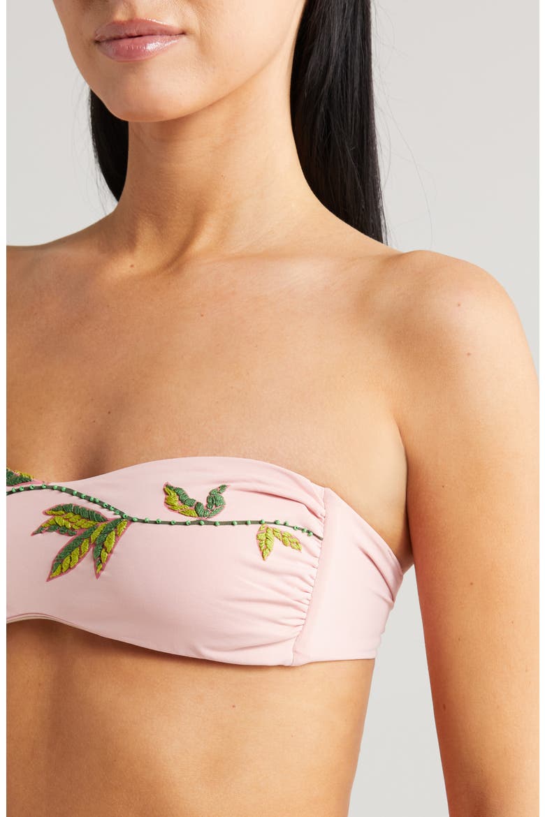 Rose Beaded Strapless Bikini Top, Alternate, color, ROSE PINK