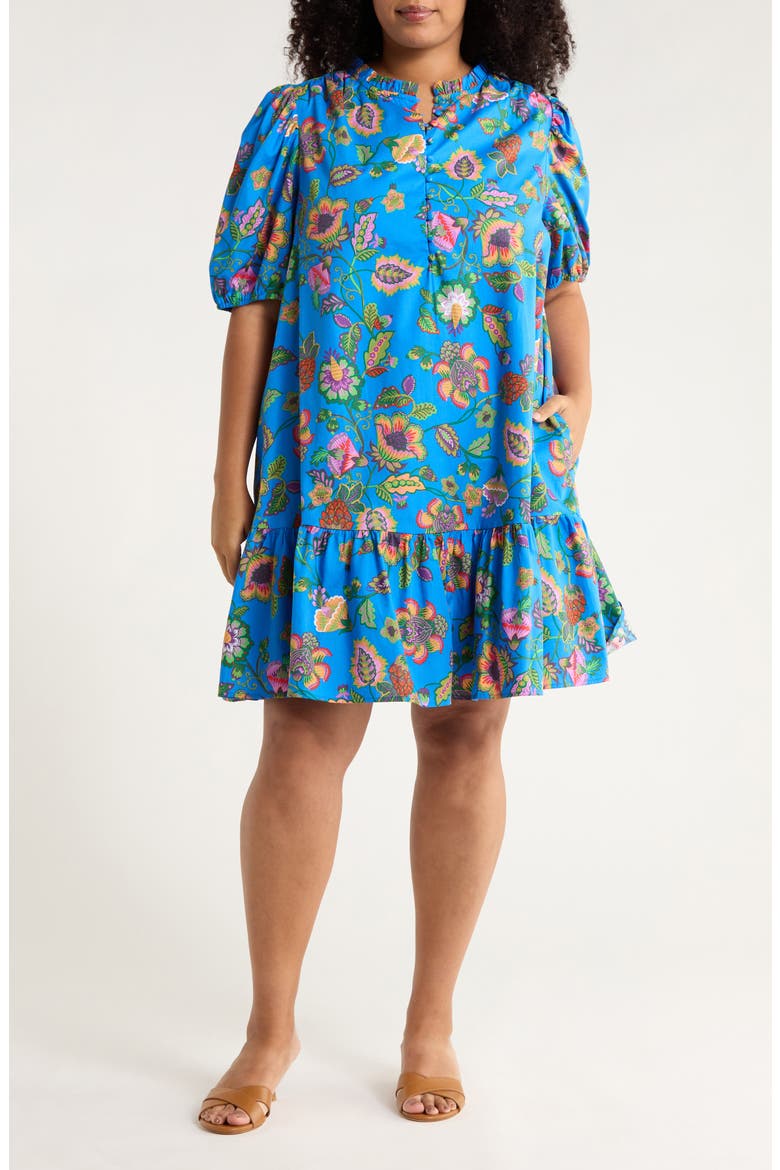 Anabelle Floral Shift Dress, Main, color, BLUE-PINK