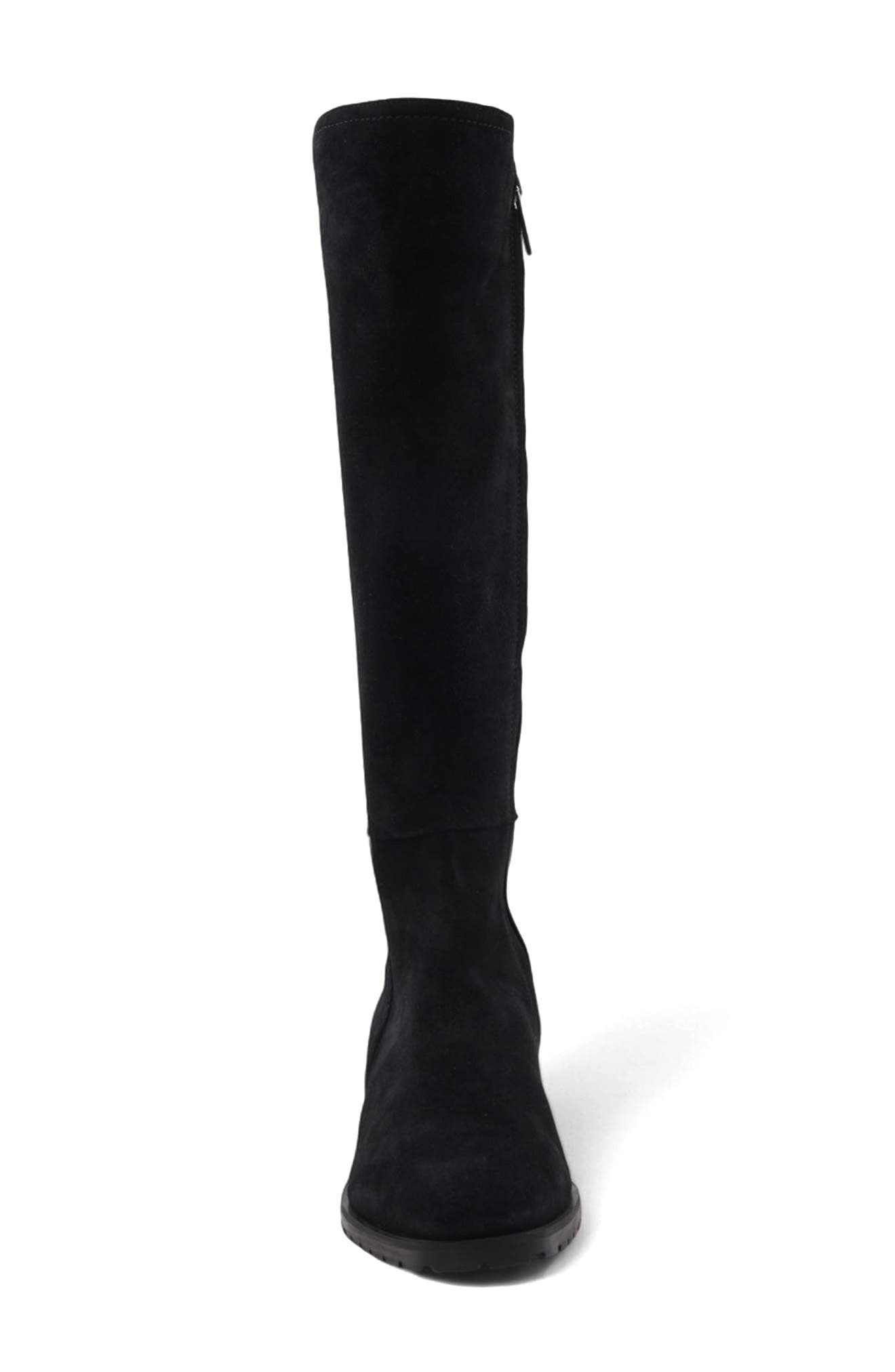 Aquatalia Rhegan Weatherproof Knee High Boot, Alternate, color, Black Suede