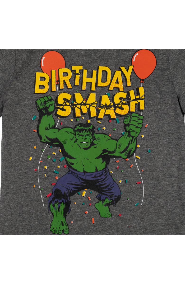 Marvel Avengers The Hulk Birthday T-Shirt, Alternate, color, Hulk Charcoal