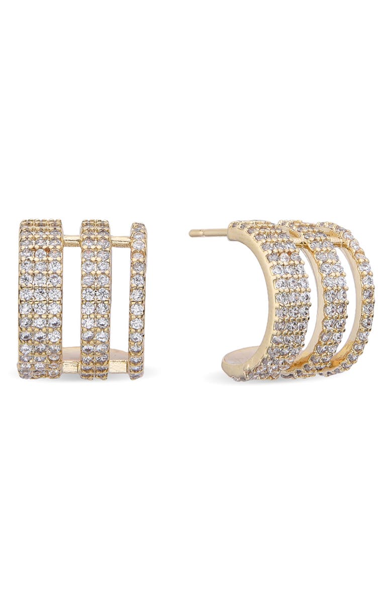 EYE CANDY LOS ANGELES Nina Half Huggie Stud Earrings, Main, color, 