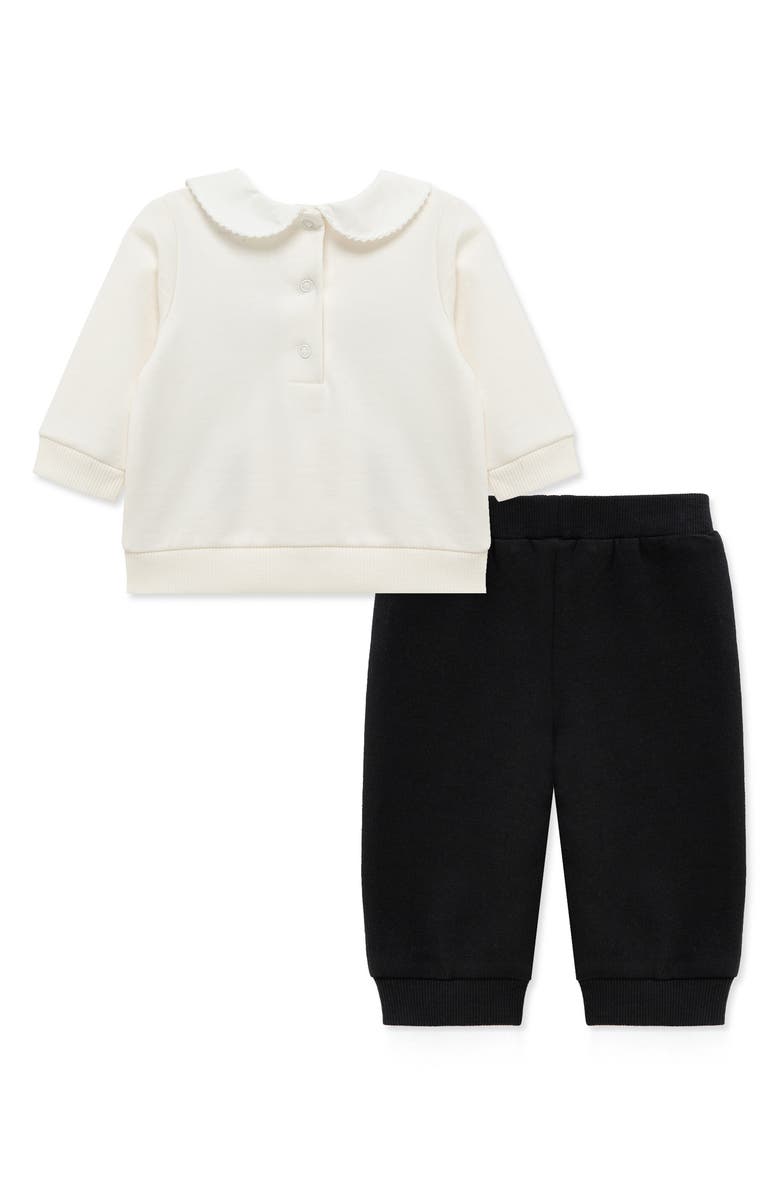 Little Me Peter Pan Sweatshirt & Joggers Set, Alternate, color, White/ Black