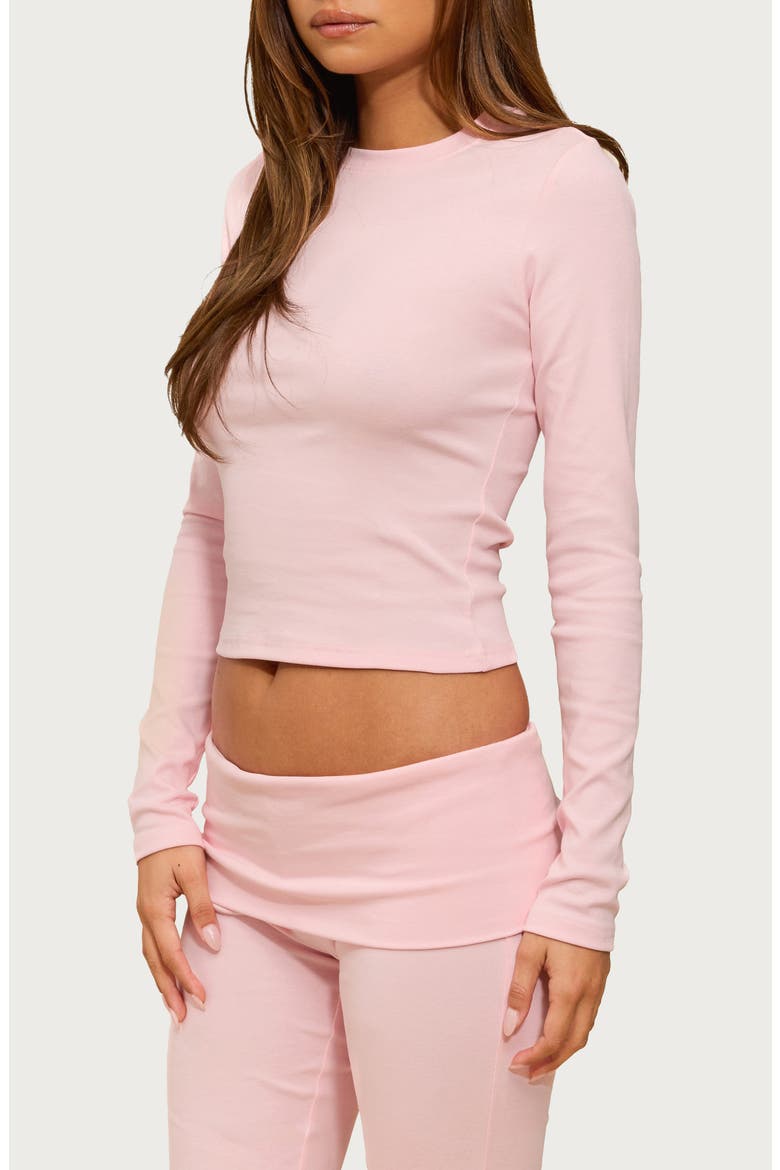Ivanne Long Sleeve Stretch Cotton Top, Alternate, color, PINK