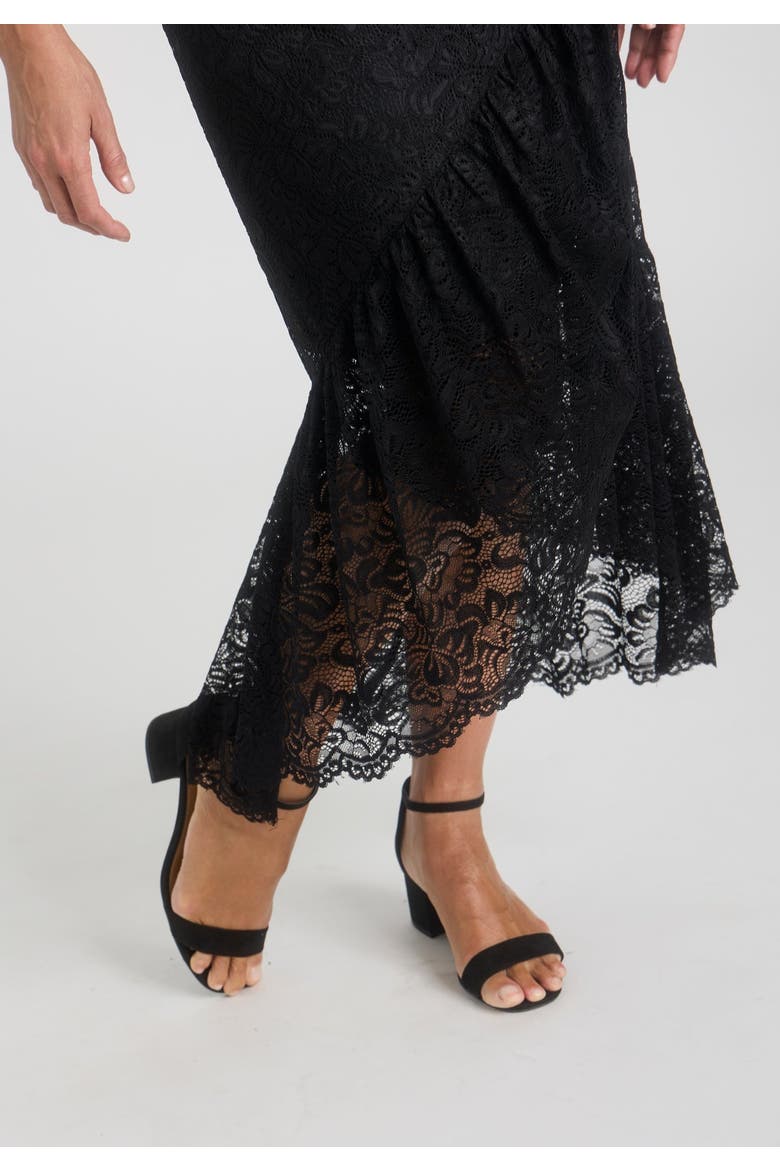 2-Piece Lace Tulip Jacket Dress, Alternate, color, BLACK