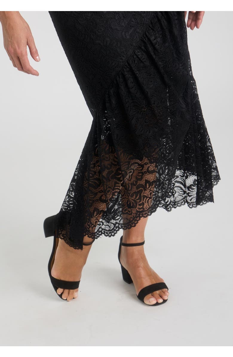 Jessica London 2-Piece Lace Tulip Jacket Dress, Alternate, color, Black