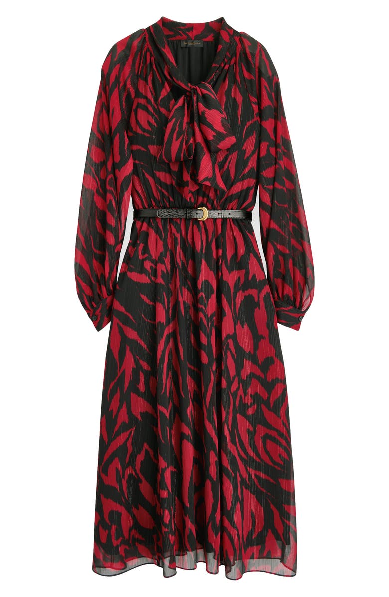 Donna Karan New York Print Belted Long Sleeve Maxi Dress, Alternate, color, 