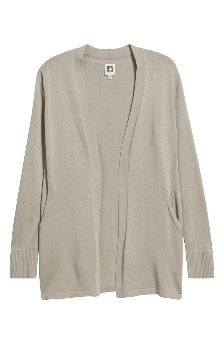 Anne Klein Open Front Cardigan, Main, color, Porcini