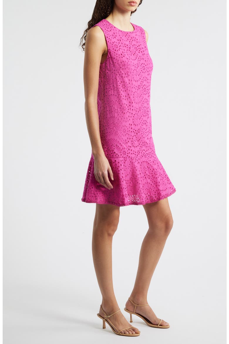 Leora Sleeveless Cotton Dress, Alternate, color, FUSCHIA