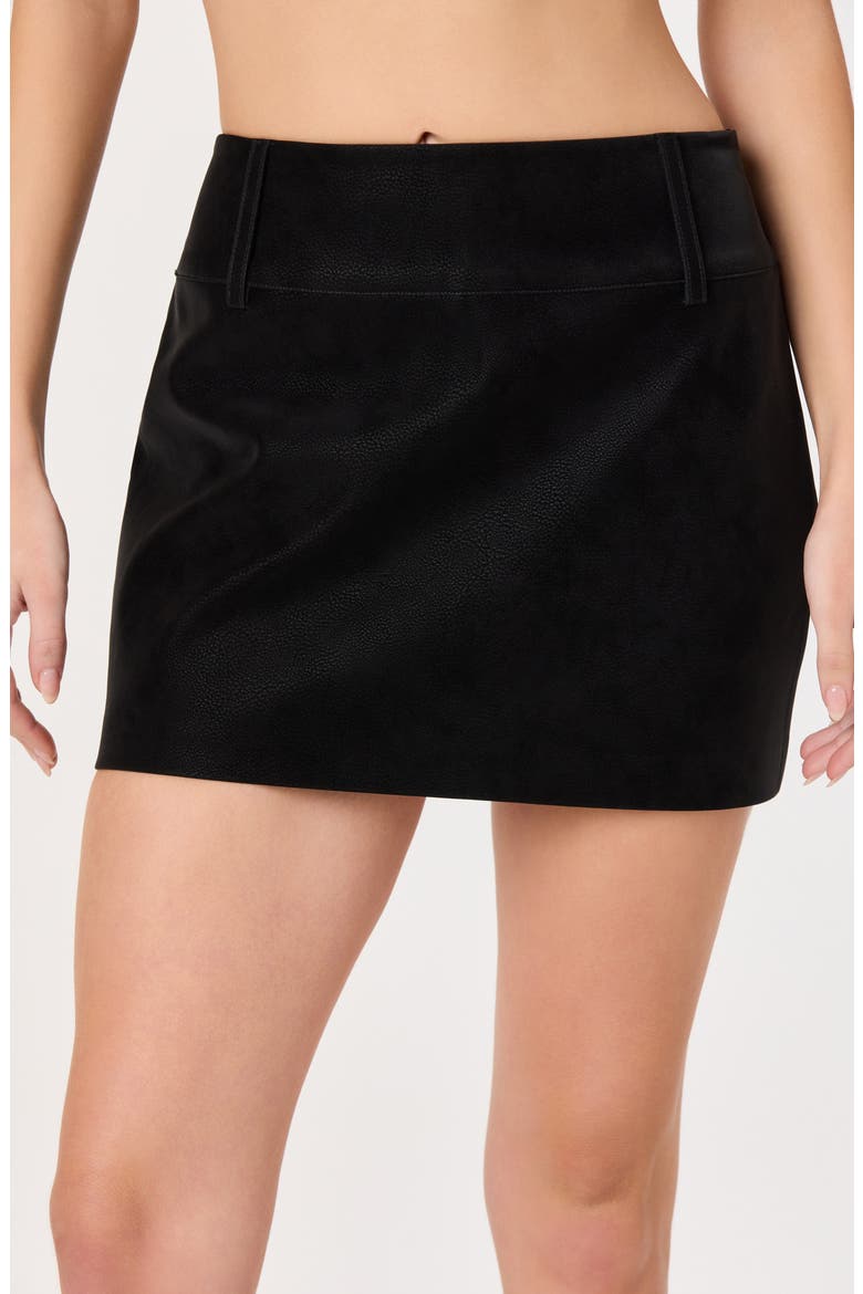 Arielle Faux Leather Skort, Alternate, color, BLACK