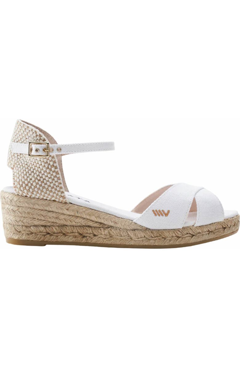 VISCATA Salina Canvas Espadrille Sandal Wedges, Main, color, White