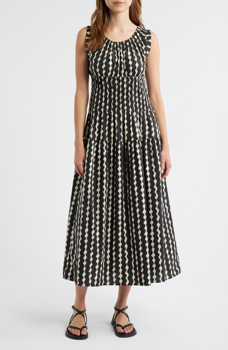 Rails Anastasia Shirred Sleeveless Maxi Dress, Main, color, Painted Noir