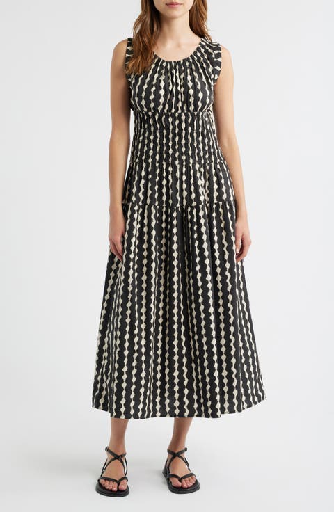 Anastasia Shirred Sleeveless Maxi Dress