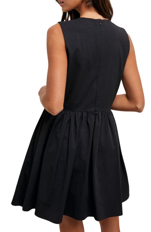 Wishlist Fit & Flare Cotton Blend Minidress In Black