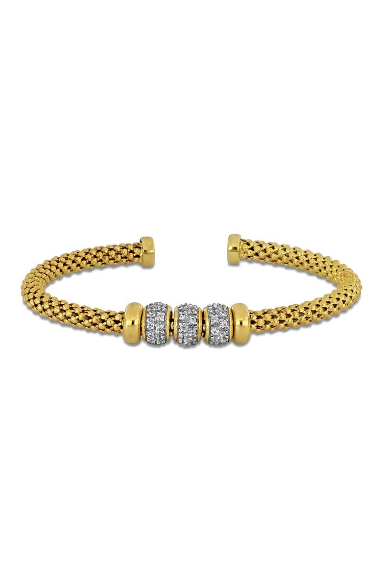 Julianna B. Cubic Zirconia Rondelles Bangle Bracelet, Main, color, Yellow-Plated