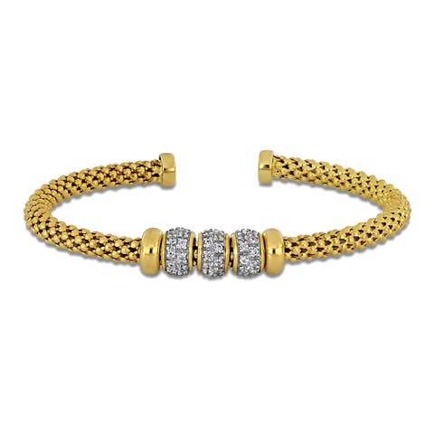 Cubic Zirconia Rondelles Bangle Bracelet