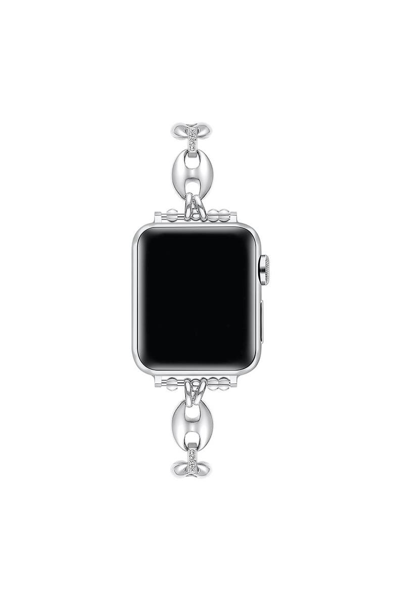 Posh Tech Poppy Rhinestone Band for Apple Watch, Alternate, color, Silver